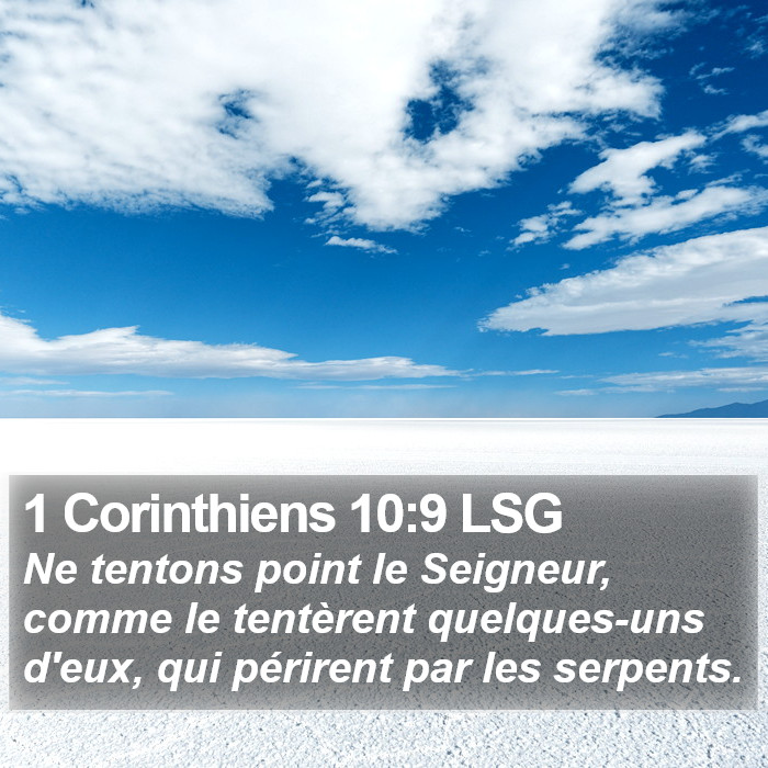 1 Corinthiens 10:9 LSG Bible Study