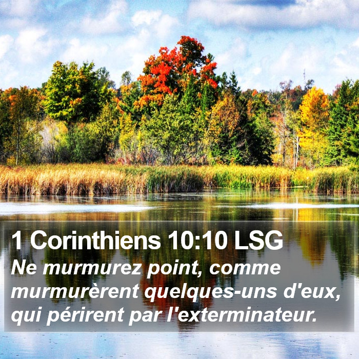 1 Corinthiens 10:10 LSG Bible Study