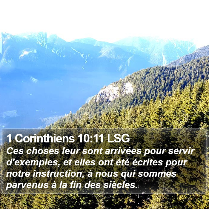 1 Corinthiens 10:11 LSG Bible Study