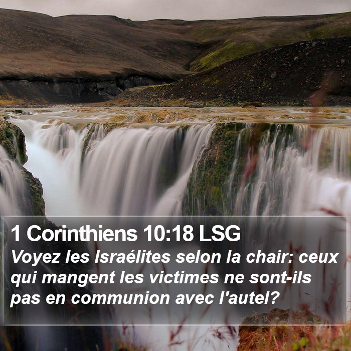 1 Corinthiens 10:18 LSG Bible Study