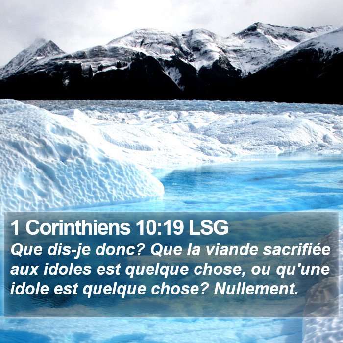 1 Corinthiens 10:19 LSG Bible Study