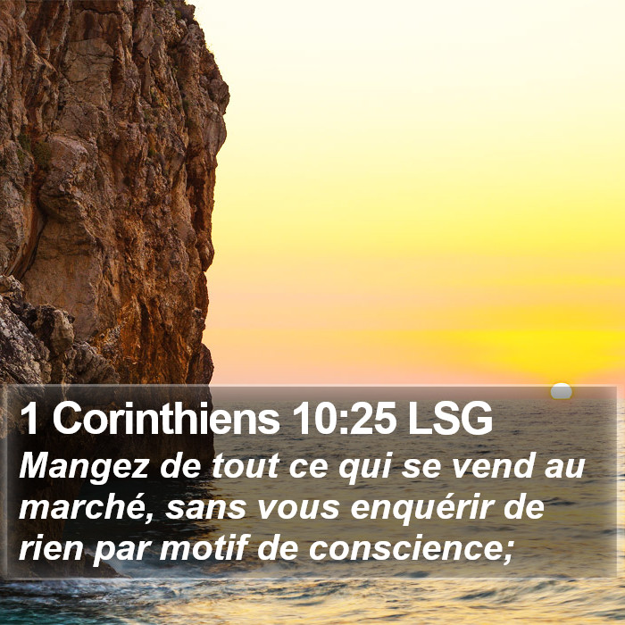 1 Corinthiens 10:25 LSG Bible Study
