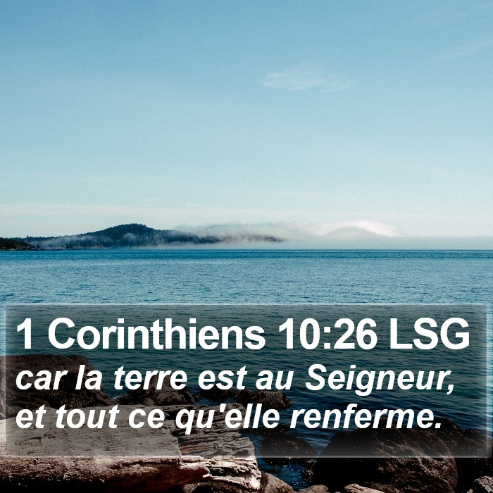 1 Corinthiens 10:26 LSG Bible Study