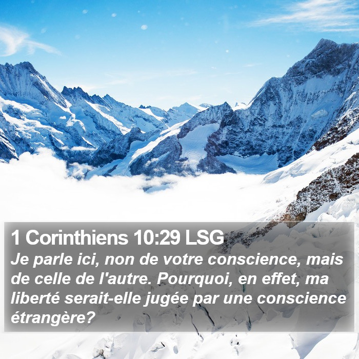 1 Corinthiens 10:29 LSG Bible Study