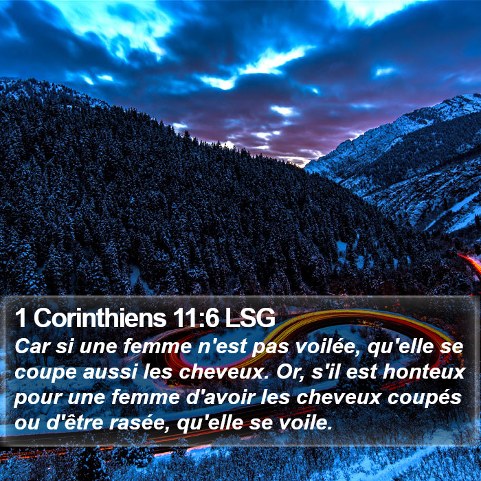 1 Corinthiens 11:6 LSG Bible Study