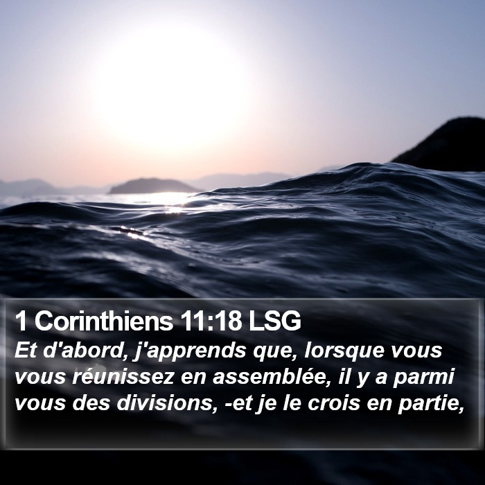 1 Corinthiens 11:18 LSG Bible Study