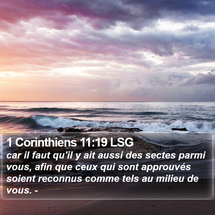 1 Corinthiens 11:19 LSG Bible Study