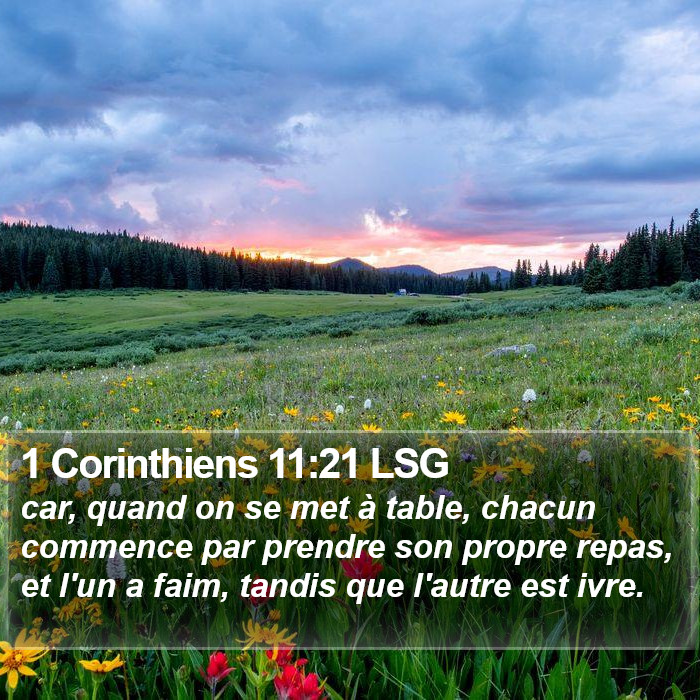 1 Corinthiens 11:21 LSG Bible Study