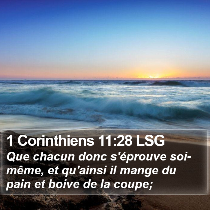 1 Corinthiens 11:28 LSG Bible Study