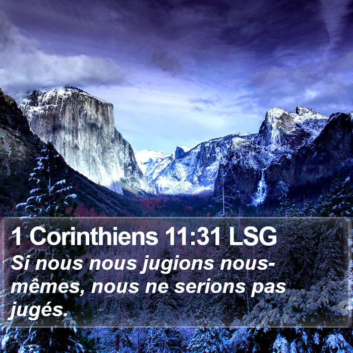 1 Corinthiens 11:31 LSG Bible Study