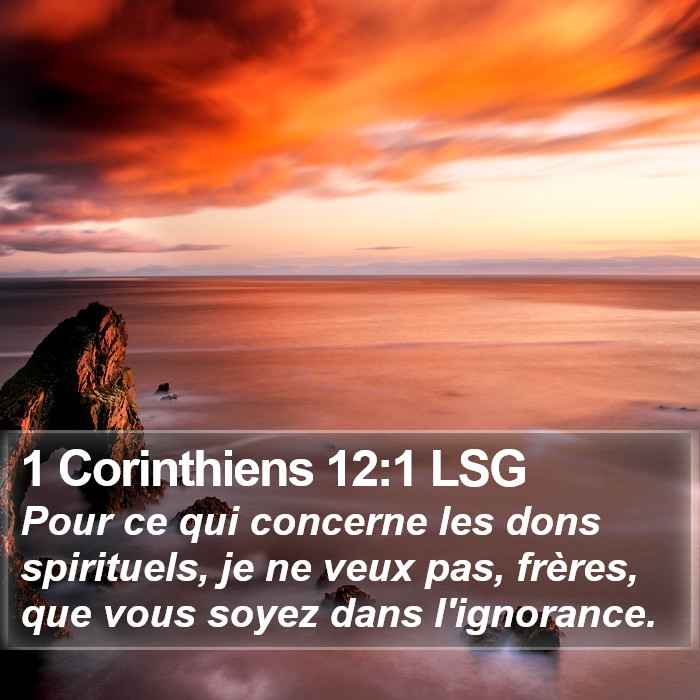 1 Corinthiens 12:1 LSG Bible Study
