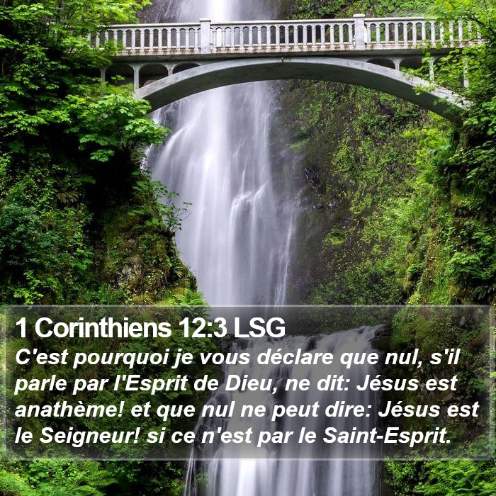 1 Corinthiens 12:3 LSG Bible Study