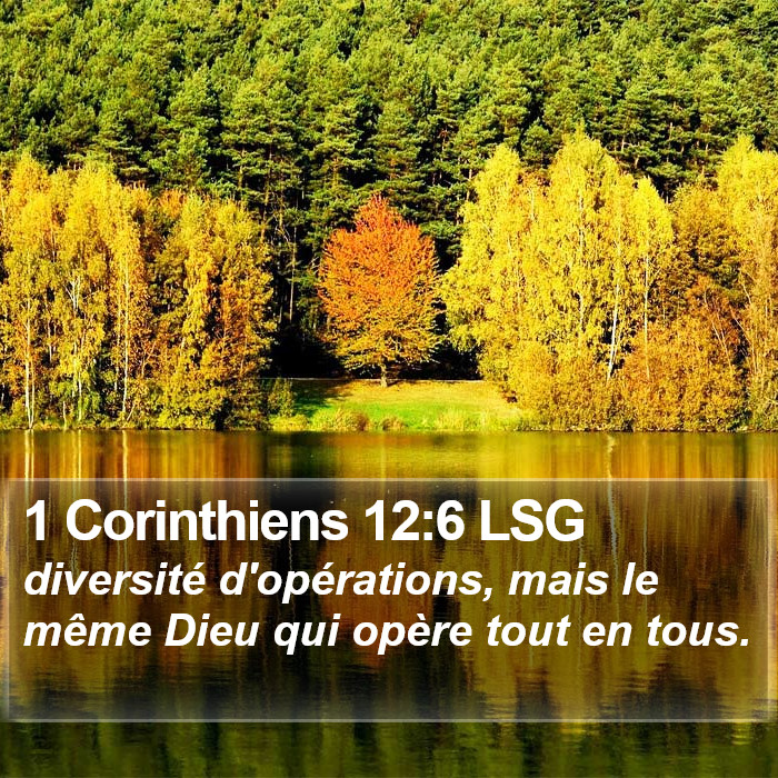 1 Corinthiens 12:6 LSG Bible Study