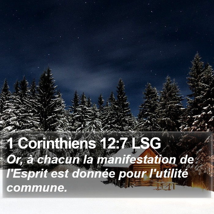 1 Corinthiens 12:7 LSG Bible Study