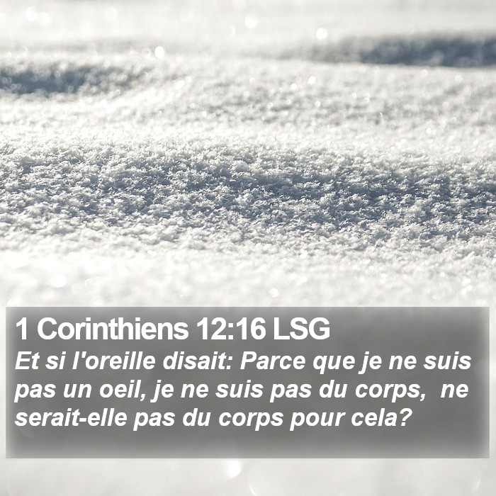 1 Corinthiens 12:16 LSG Bible Study