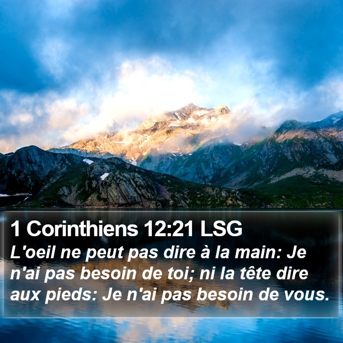 1 Corinthiens 12:21 LSG Bible Study
