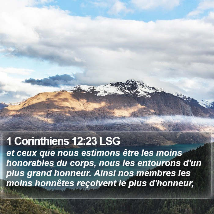 1 Corinthiens 12:23 LSG Bible Study
