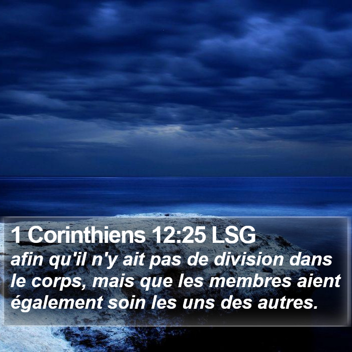 1 Corinthiens 12:25 LSG Bible Study