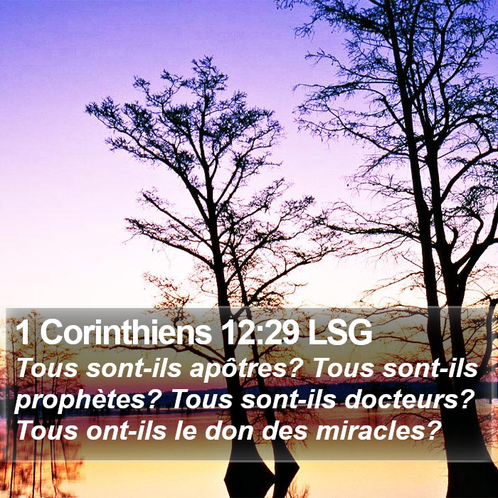 1 Corinthiens 12:29 LSG Bible Study