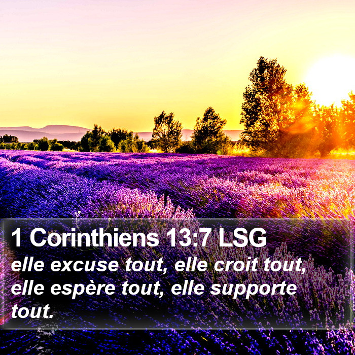 1 Corinthiens 13:7 LSG Bible Study