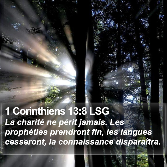 1 Corinthiens 13:8 LSG Bible Study