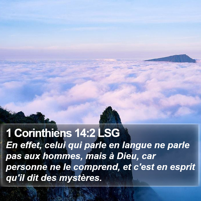 1 Corinthiens 14:2 LSG Bible Study