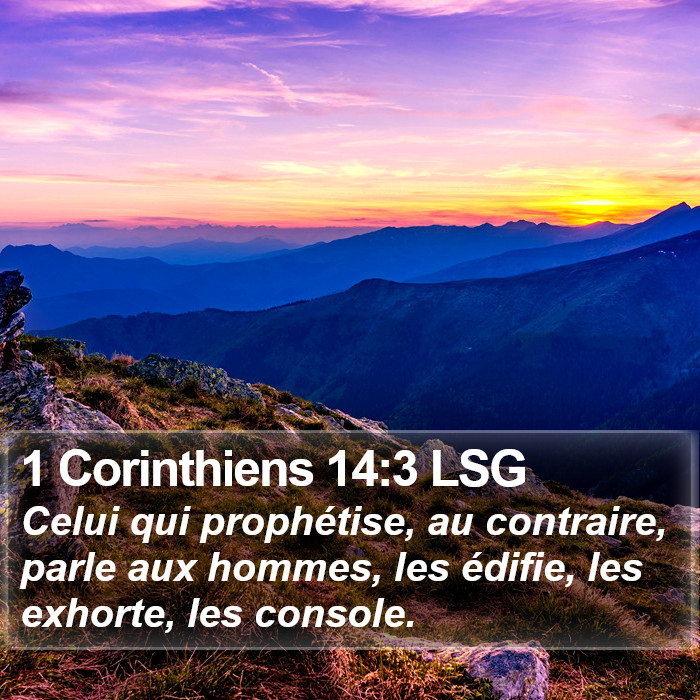 1 Corinthiens 14:3 LSG Bible Study