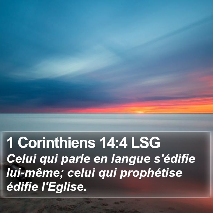 1 Corinthiens 14:4 LSG Bible Study