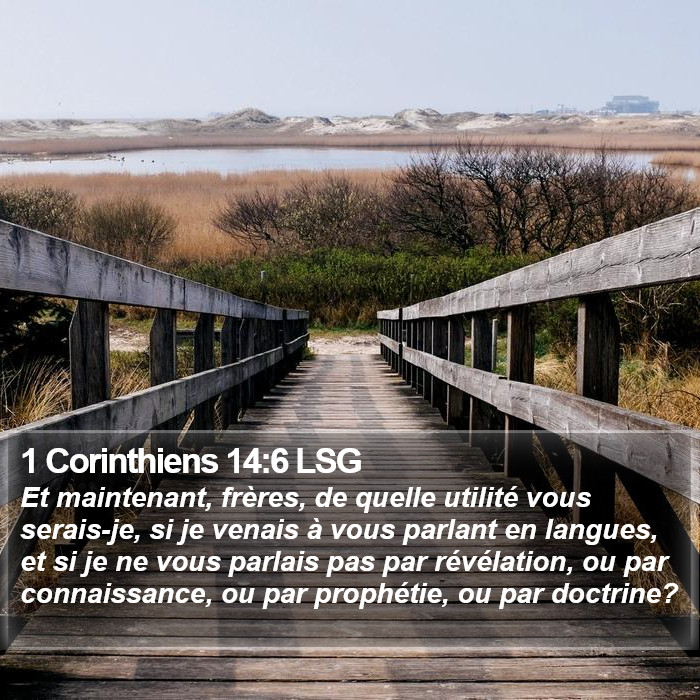 1 Corinthiens 14:6 LSG Bible Study