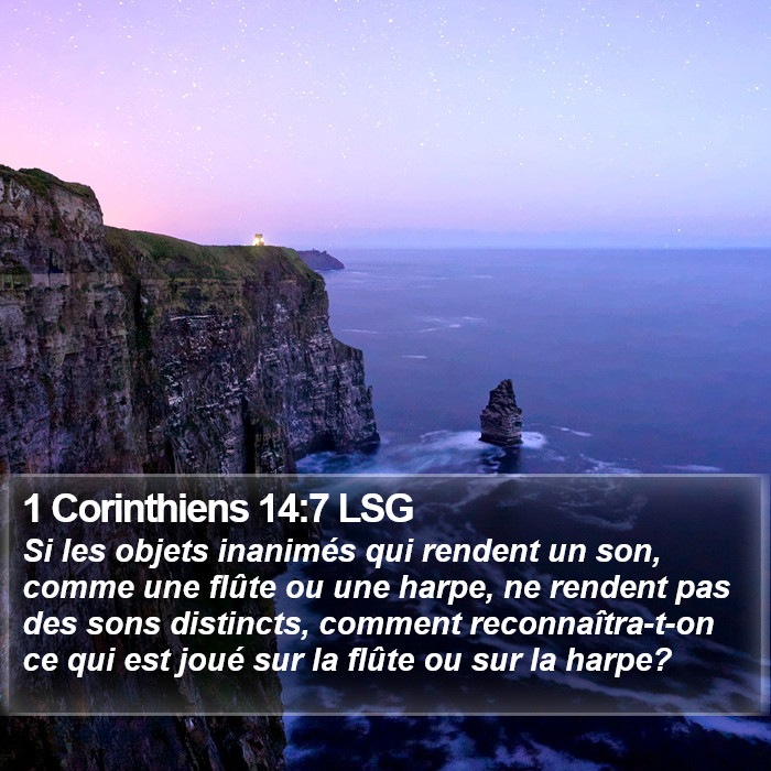 1 Corinthiens 14:7 LSG Bible Study