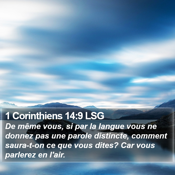 1 Corinthiens 14:9 LSG Bible Study