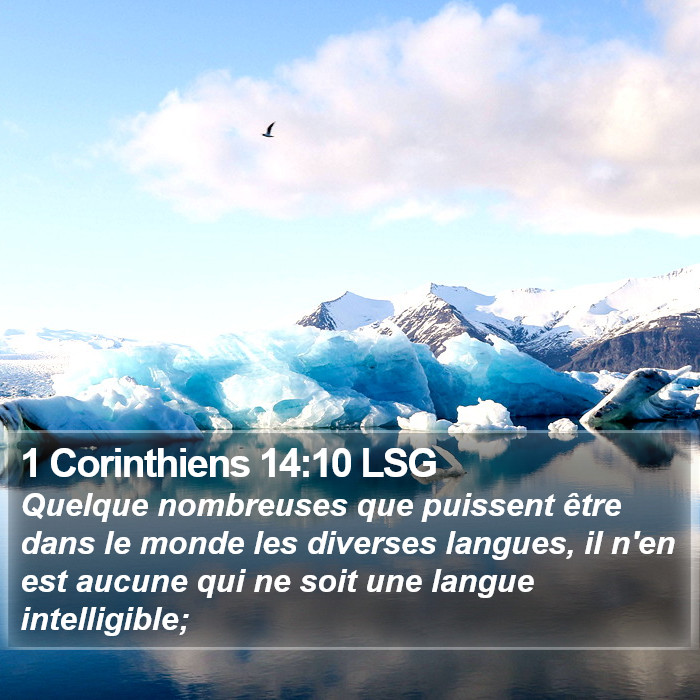 1 Corinthiens 14:10 LSG Bible Study