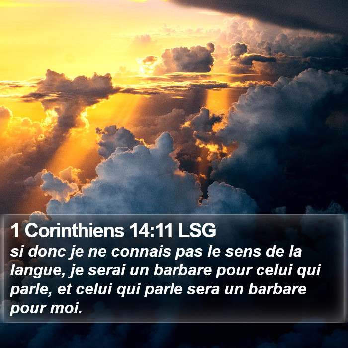 1 Corinthiens 14:11 LSG Bible Study