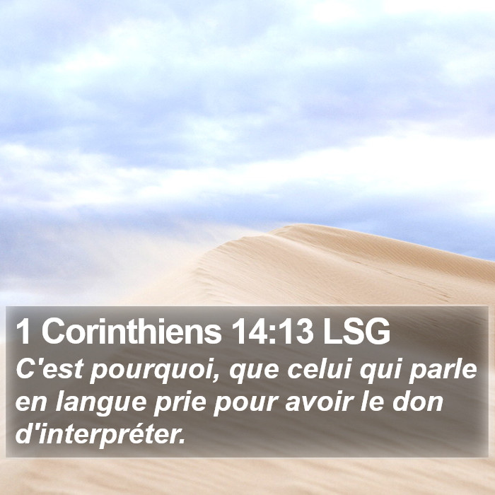 1 Corinthiens 14:13 LSG Bible Study