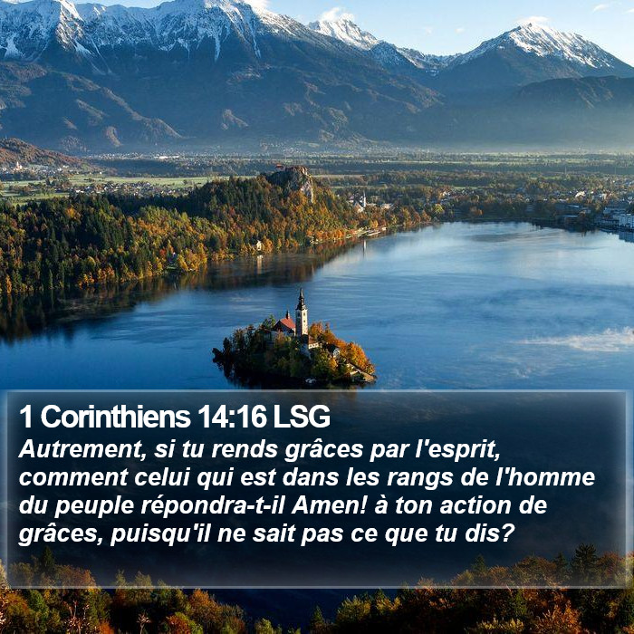 1 Corinthiens 14:16 LSG Bible Study