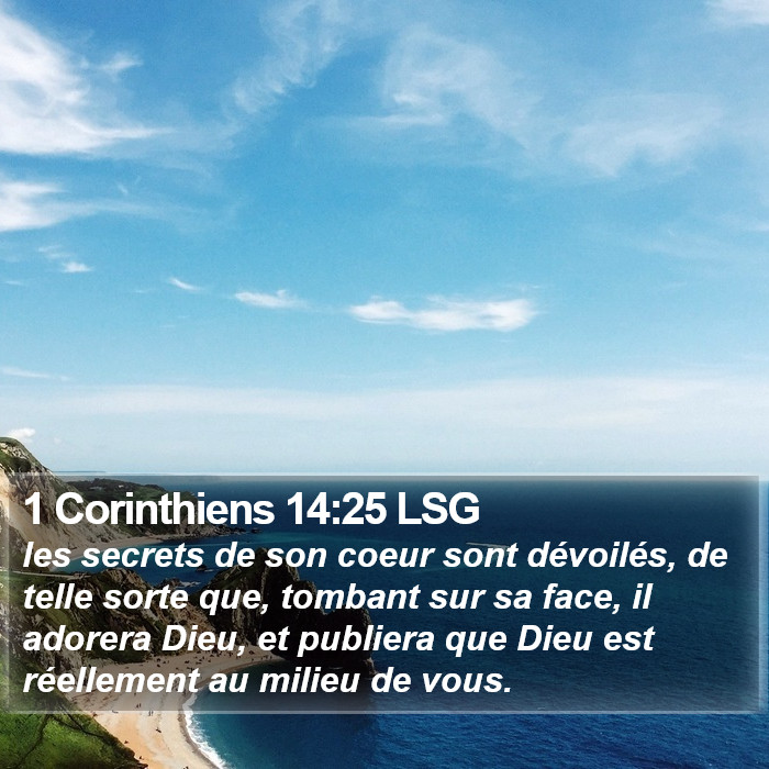1 Corinthiens 14:25 LSG Bible Study