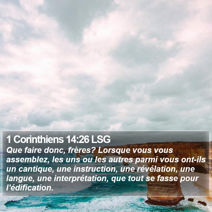 1 Corinthiens 14:26 LSG Bible Study