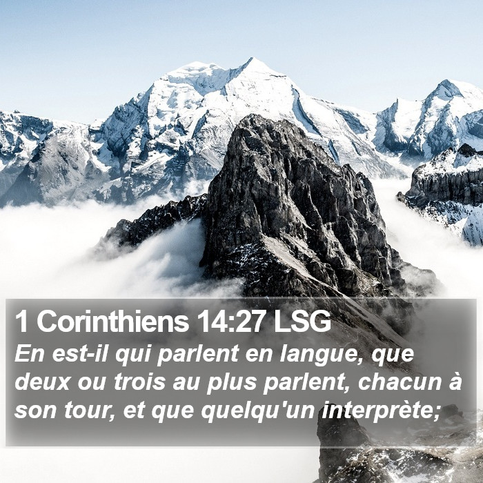 1 Corinthiens 14:27 LSG Bible Study