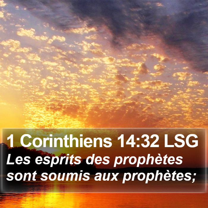 1 Corinthiens 14:32 LSG Bible Study