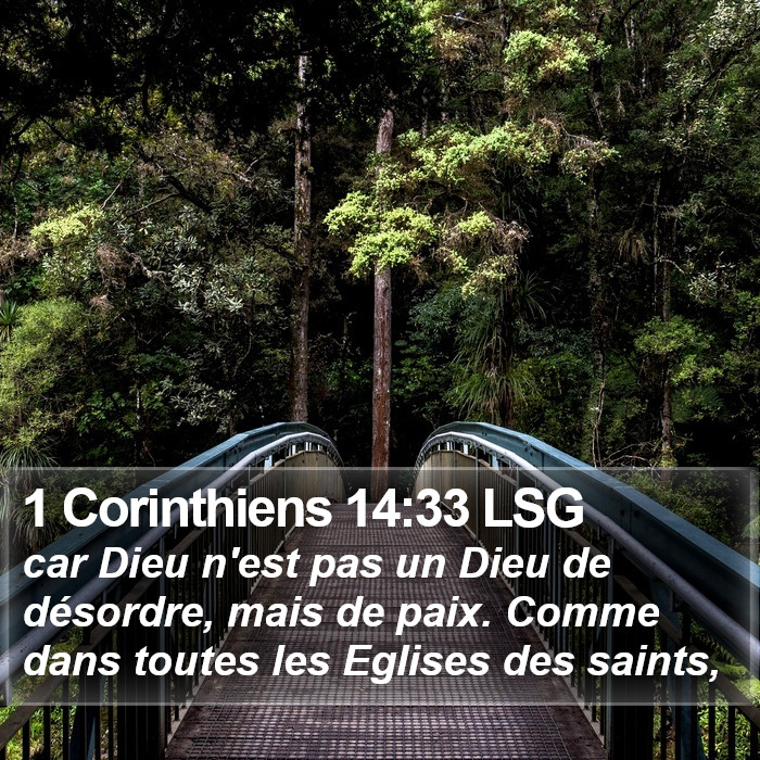 1 Corinthiens 14:33 LSG Bible Study