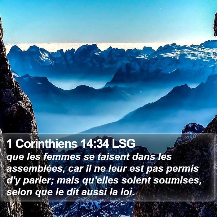 1 Corinthiens 14:34 LSG Bible Study
