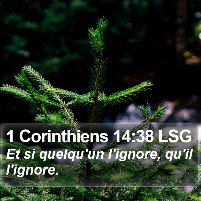 1 Corinthiens 14:38 LSG Bible Study