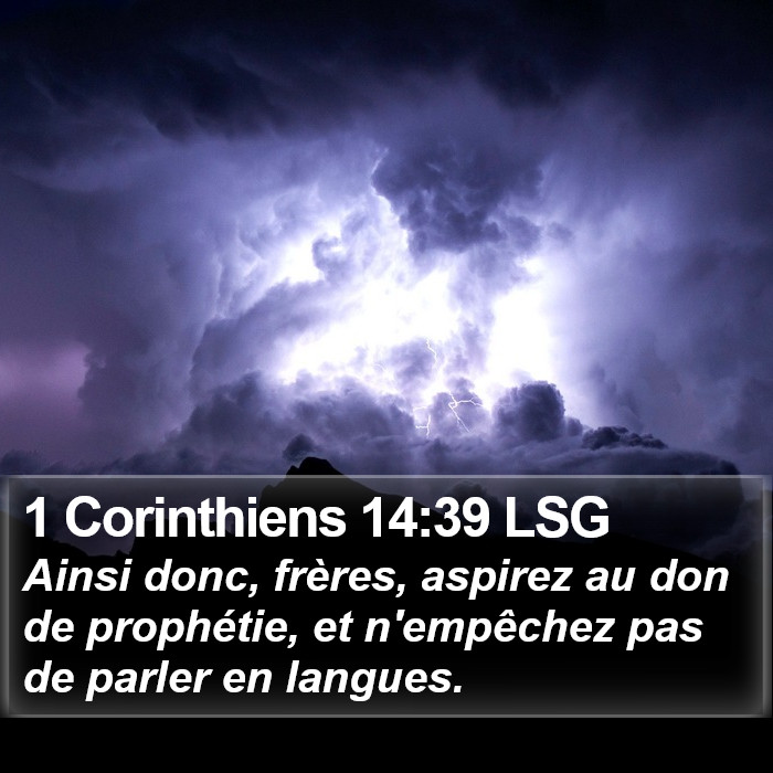 1 Corinthiens 14:39 LSG Bible Study