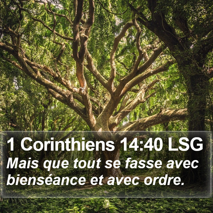 1 Corinthiens 14:40 LSG Bible Study