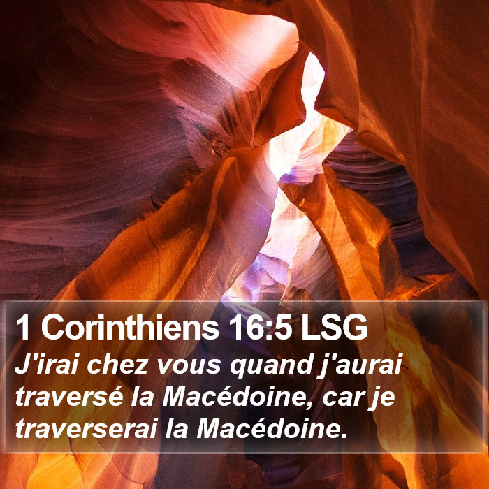 1 Corinthiens 16:5 LSG Bible Study