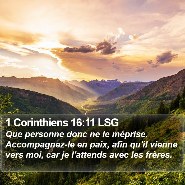 1 Corinthiens 16:11 LSG Bible Study
