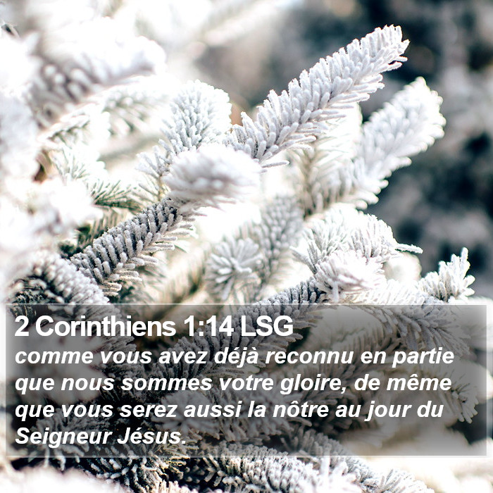 2 Corinthiens 1:14 LSG Bible Study