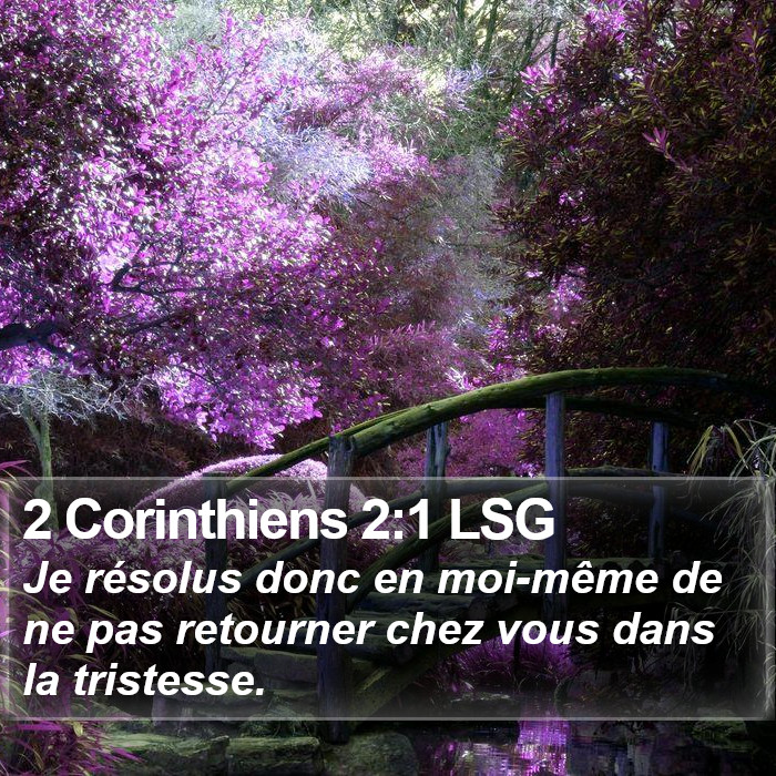 2 Corinthiens 2:1 LSG Bible Study