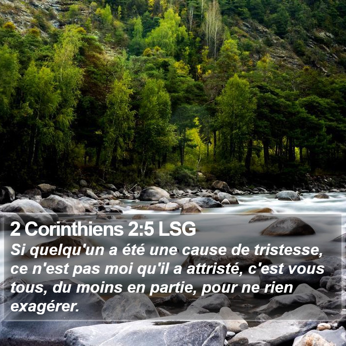 2 Corinthiens 2:5 LSG Bible Study