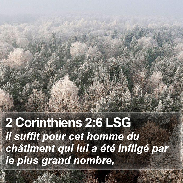 2 Corinthiens 2:6 LSG Bible Study